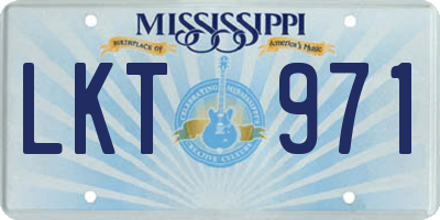 MS license plate LKT971