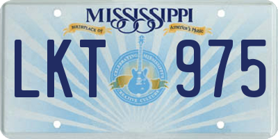 MS license plate LKT975