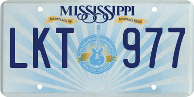 MS license plate LKT977