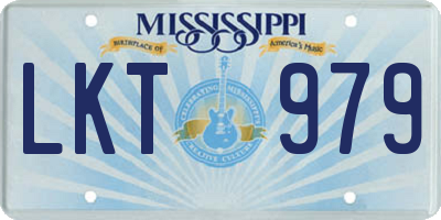 MS license plate LKT979