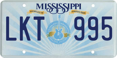 MS license plate LKT995