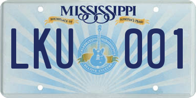 MS license plate LKU001