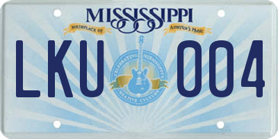 MS license plate LKU004