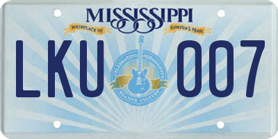 MS license plate LKU007