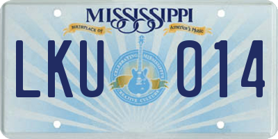 MS license plate LKU014