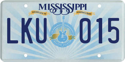 MS license plate LKU015