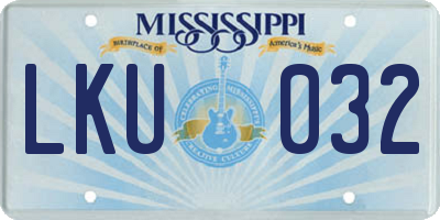 MS license plate LKU032