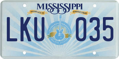 MS license plate LKU035