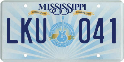 MS license plate LKU041