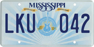 MS license plate LKU042