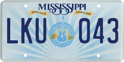 MS license plate LKU043