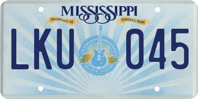 MS license plate LKU045
