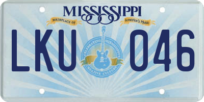 MS license plate LKU046