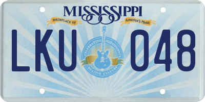 MS license plate LKU048