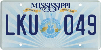 MS license plate LKU049