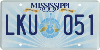 MS license plate LKU051