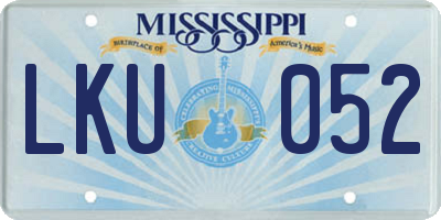 MS license plate LKU052