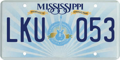 MS license plate LKU053