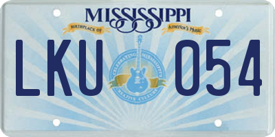 MS license plate LKU054