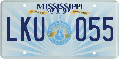 MS license plate LKU055