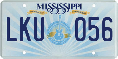 MS license plate LKU056