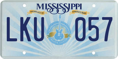 MS license plate LKU057