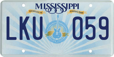 MS license plate LKU059