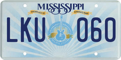 MS license plate LKU060