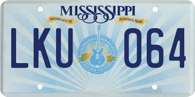 MS license plate LKU064