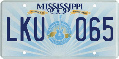 MS license plate LKU065