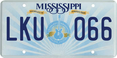 MS license plate LKU066