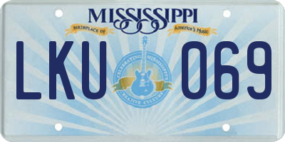 MS license plate LKU069