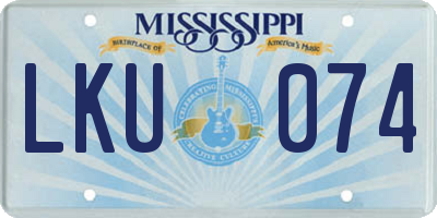 MS license plate LKU074