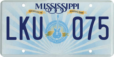 MS license plate LKU075