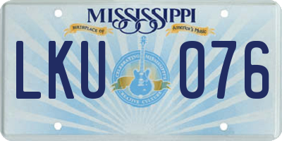 MS license plate LKU076