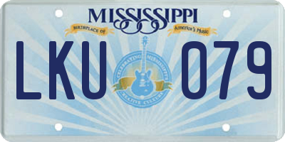 MS license plate LKU079