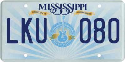 MS license plate LKU080