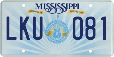 MS license plate LKU081