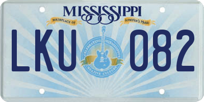 MS license plate LKU082