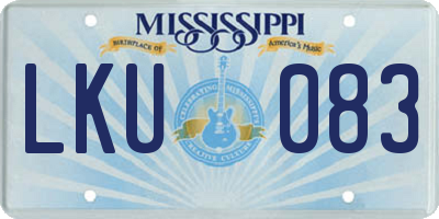 MS license plate LKU083