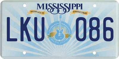 MS license plate LKU086
