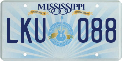 MS license plate LKU088