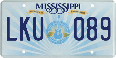 MS license plate LKU089