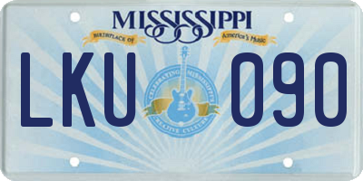 MS license plate LKU090