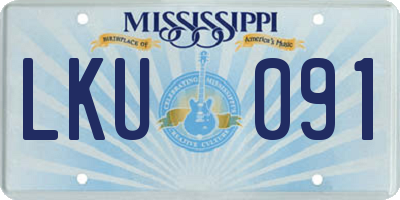 MS license plate LKU091