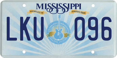MS license plate LKU096