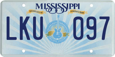 MS license plate LKU097