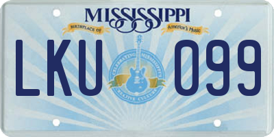 MS license plate LKU099