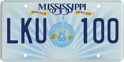 MS license plate LKU100