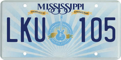 MS license plate LKU105